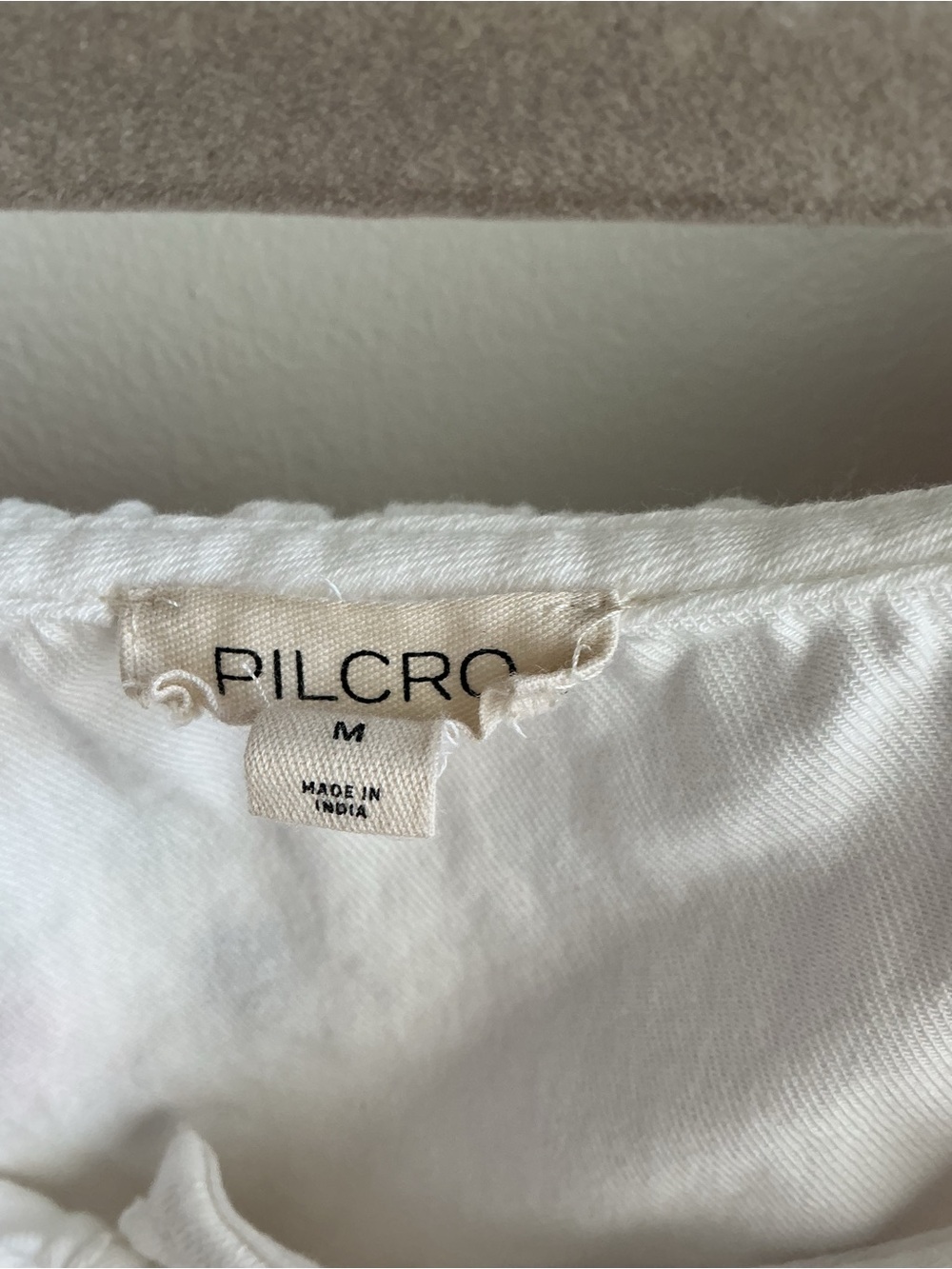 Pilcro White Button-Front Crop Top with Red & Blue Floral Embroidery - Picture 4 of 4